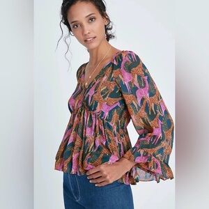 FARM Rio Giraffe Print Blouse